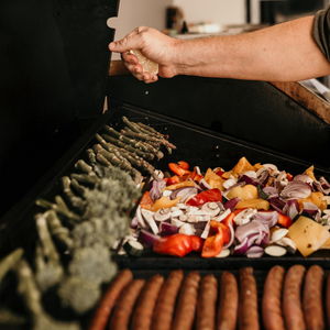 Grilled Veggies with Gourmet Granny's Creamy Garlic Sauce