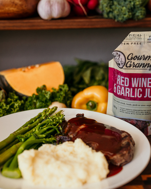Liquid Heat and Serve Red Wine & Garlic Jus - 6 x 200g Pouches
