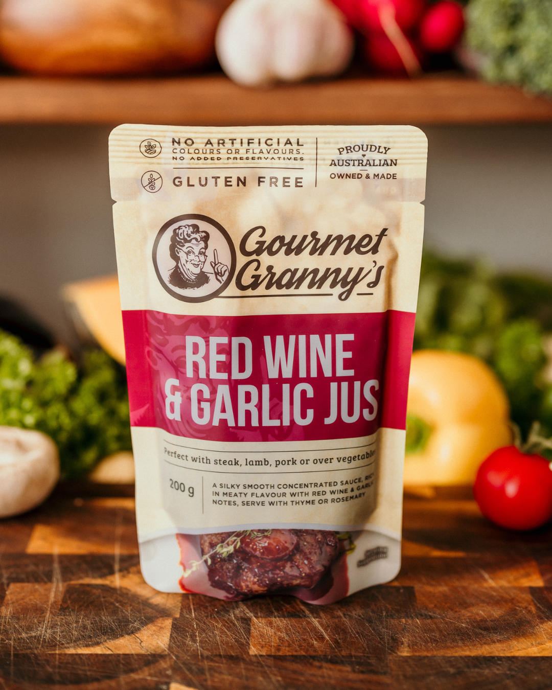 Liquid Heat and Serve Red Wine & Garlic Jus - 6 x 200g Pouches