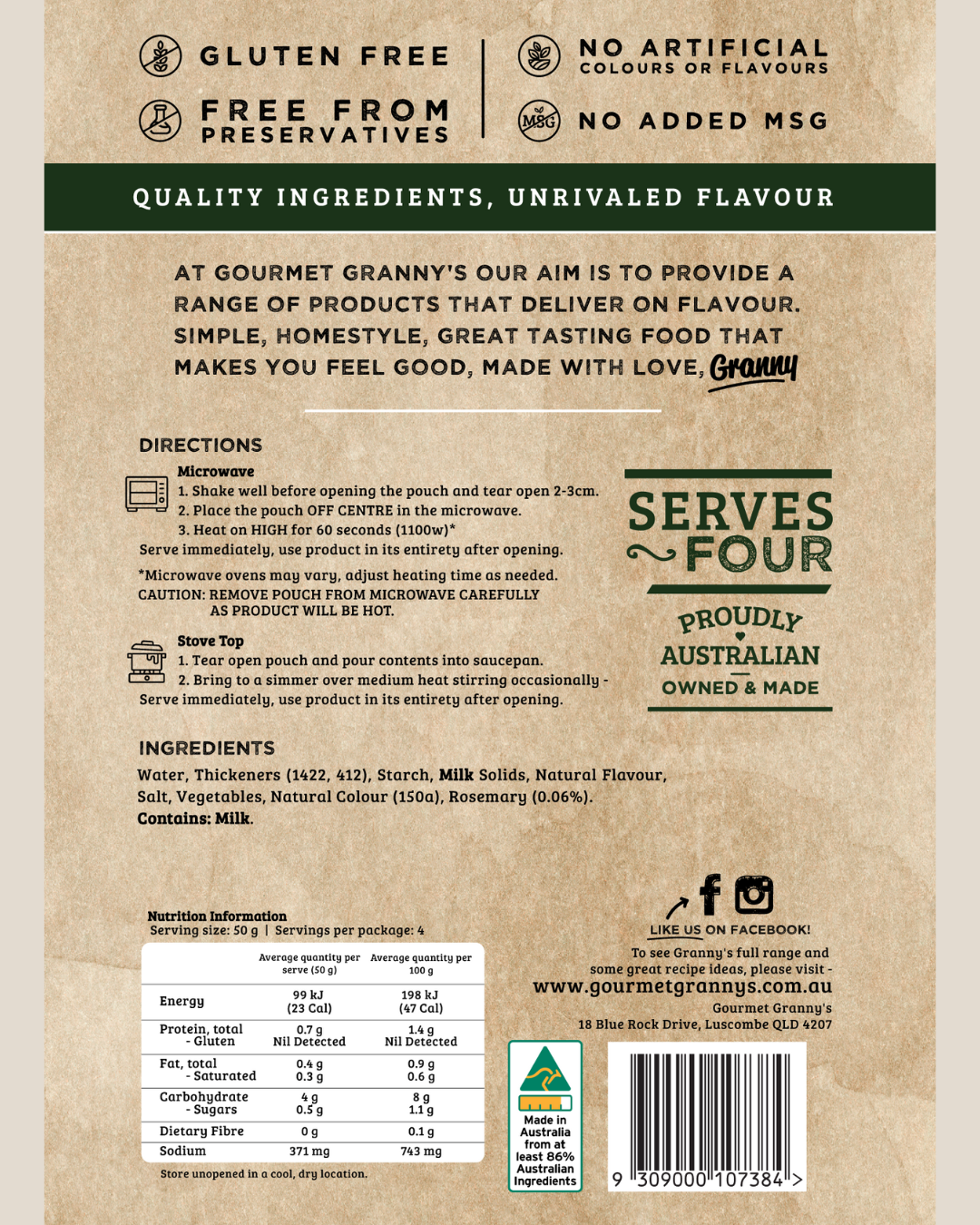 Liquid Heat and Serve Rosemary & Lamb Gravy - 6 x 200g Pouches