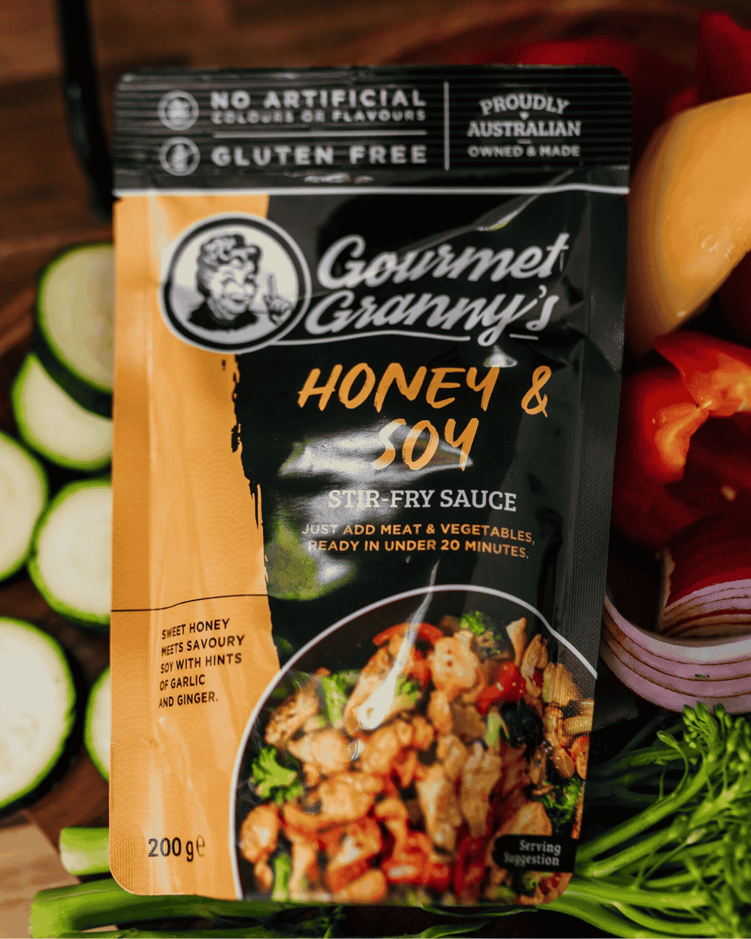 Honey Soy Stir-Fry Sauce - 6 x 200g Pouches