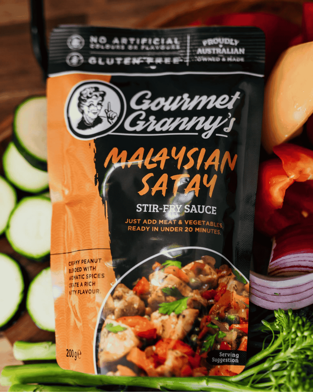 Malaysian Satay Stir-Fry Sauce - 6 x 200g Pouches