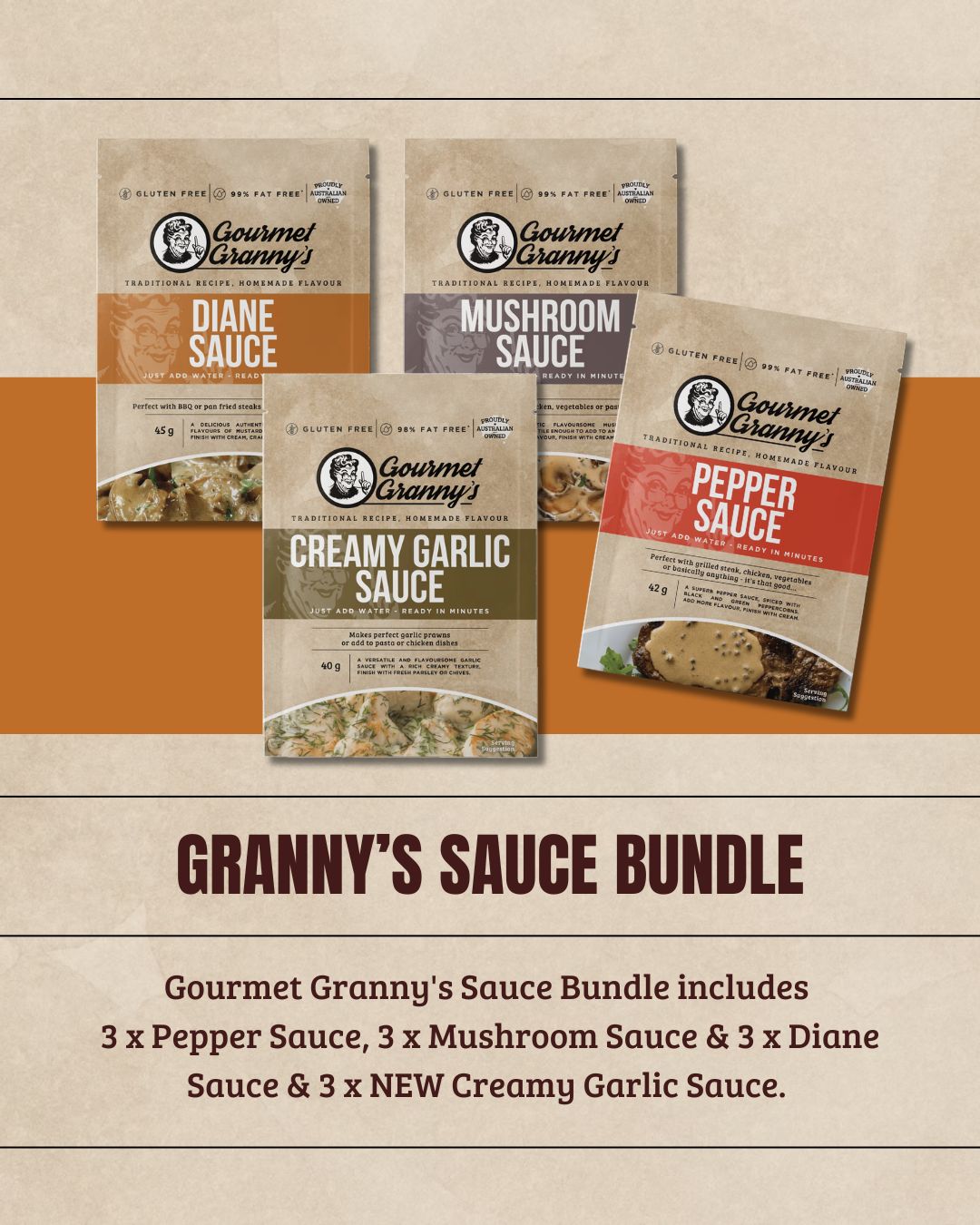 Granny's Sauce Dry Sachet Bundle - 12 Dry Powder Sachets